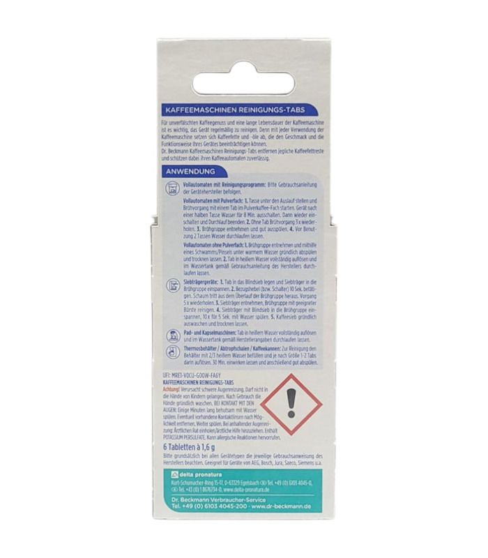 Доглядаємо за побутовою технікою - Таблетки для чищення кавомашин Kaffeemaschinen Reinigungs-Tabs, 6 шт від Dr. Beckmann у За...