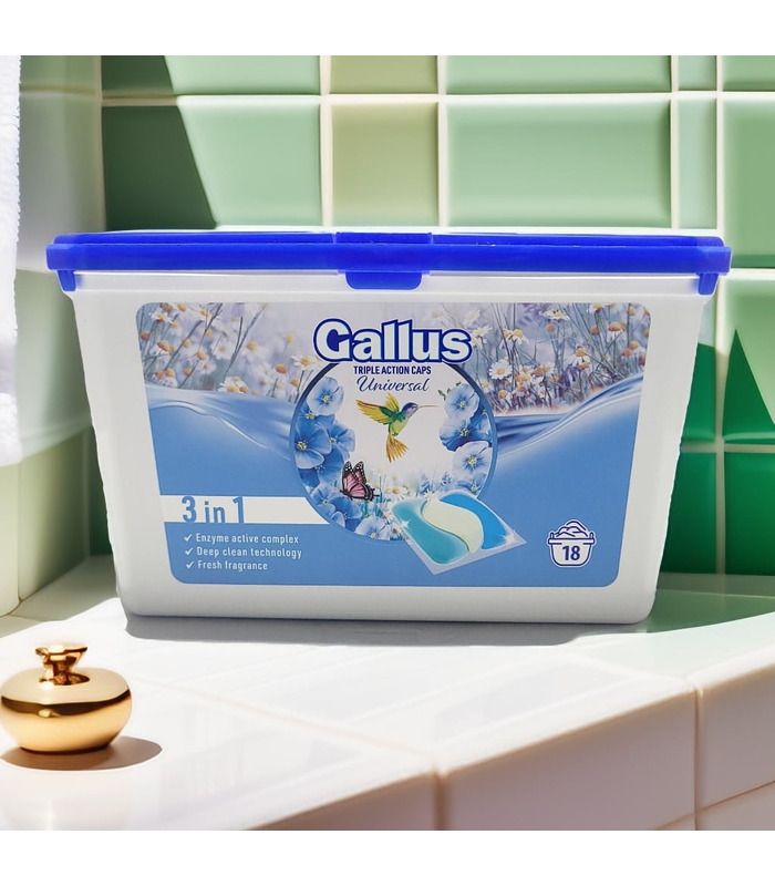 Капсули для прання Gallus Universal 3в1, 18 шт від Gallus у категорії Пральні засоби на МамаТато