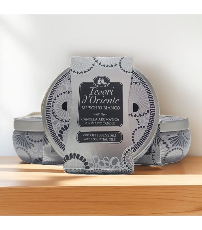 Ароматична свічка Tesori d'Oriente Muschio Bianco 200 г від Tesori d’Oriente у категорії Ароматичні свічки на МамаТато