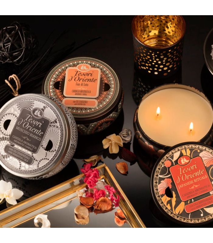 Ароматична свічка Tesori d'Oriente Muschio Bianco 200 г від Tesori d’Oriente у категорії Ароматичні свічки на МамаТато