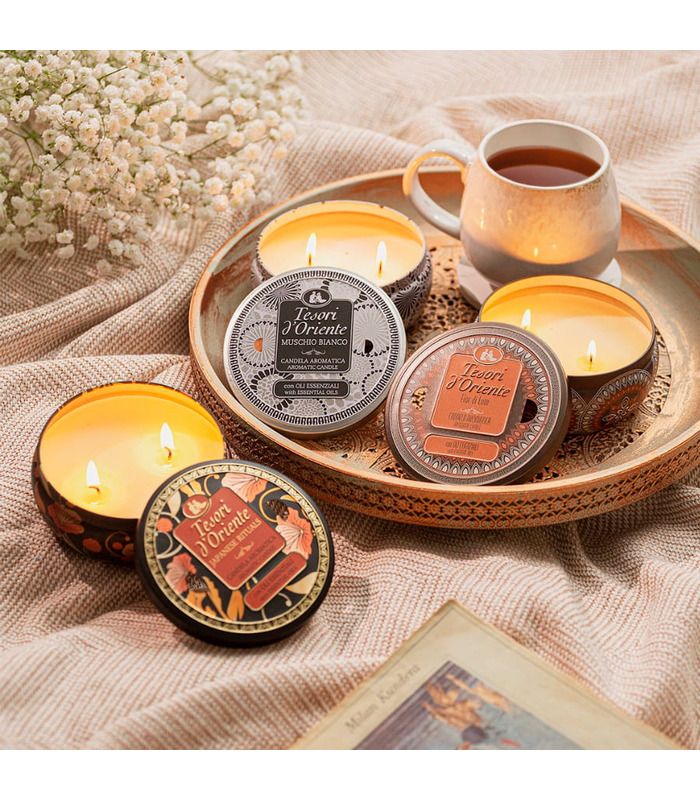 Ароматическая свеча Tesori d'Oriente Muschio Bianco 200 г от Tesori d’Oriente в категории Ароматические свечи на МамаТато