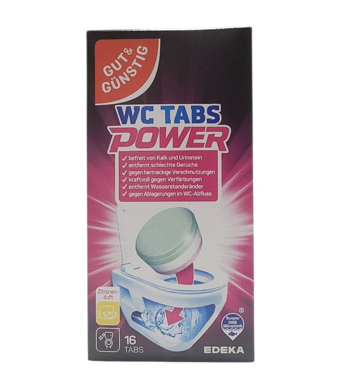Таблетки для чищення унітазу Gut&Gunstig Edeka WC Tabs Power, 16 шт від Gut & Gunstig у категорії Засоби для чищення ванн на ...