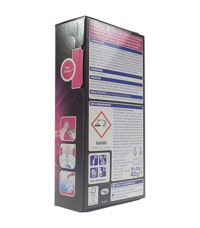 Таблетки для чистки унитаза Gut&Gunstig Edeka WC Tabs Power, 16 шт от Gut & Gunstig в категории Чистящие средства для ванн на...