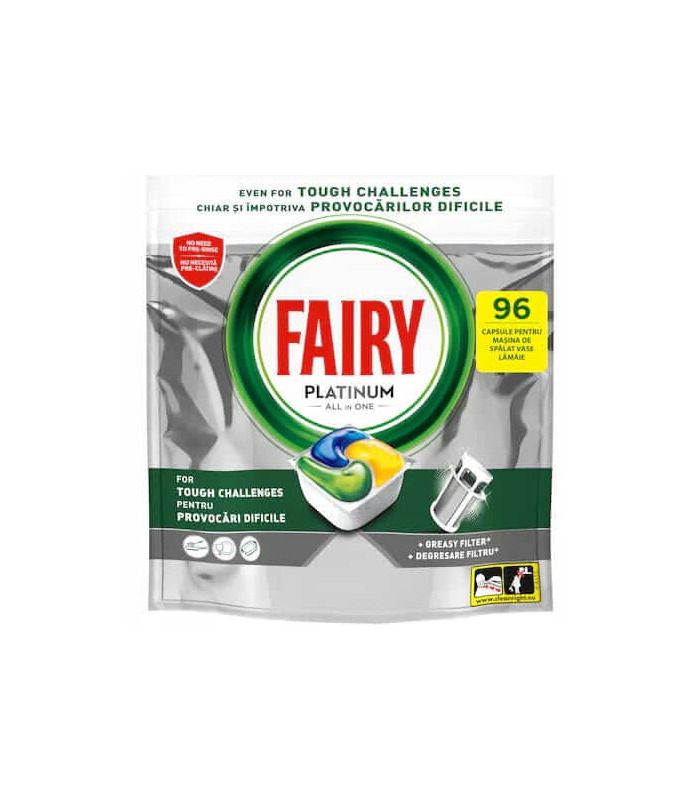 Таблетки для посудомоечных машин Fairy Platinum All In One Лимон, 96 шт от Fairy в категории Средства для посудомоечных машин...