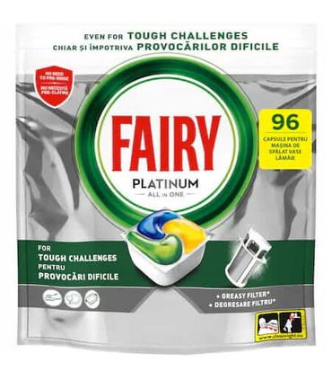 Таблетки для посудомоечных машин Fairy Platinum All In One Лимон, 96 шт от Fairy в категории Средства для посудомоечных машин...