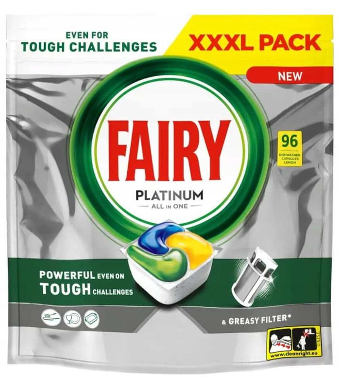 Таблетки для посудомоечных машин Fairy Platinum All In One Лимон, 96 шт от Fairy в категории Средства для посудомоечных машин...