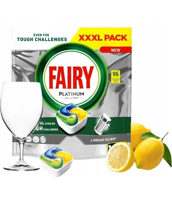 Таблетки для посудомоечных машин Fairy Platinum All In One Лимон, 96 шт от Fairy в категории Средства для посудомоечных машин...