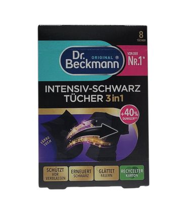Серветки для відновлення чорного кольору тканини Dr. Beckmann 3в1, 8 шт від Dr. Beckmann у категорії Пральні засоби на МамаТато