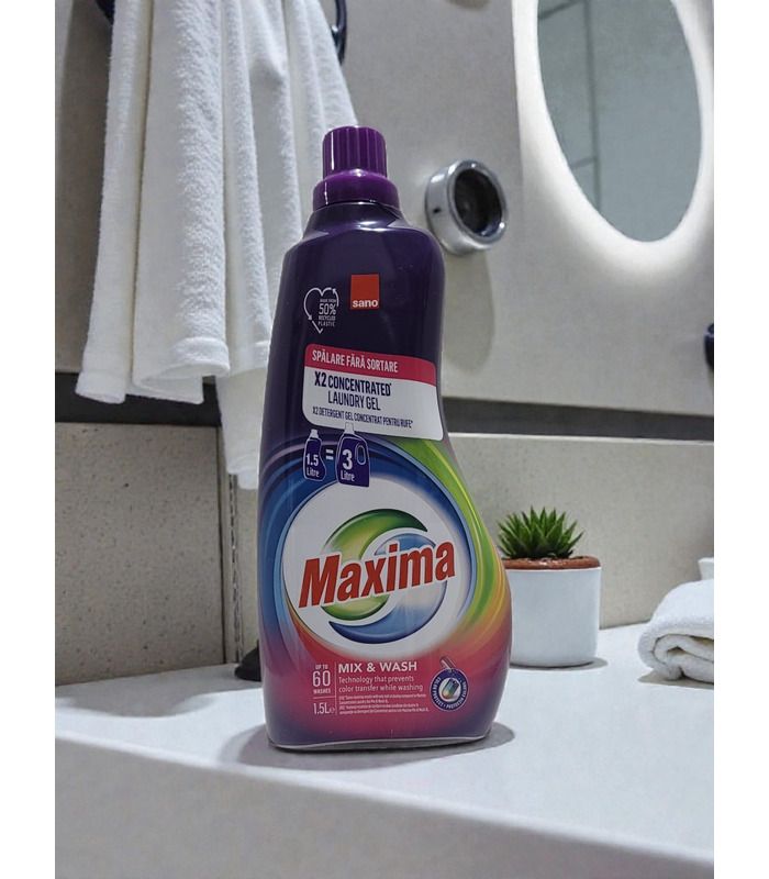 Концентрированный гель для стирки Sano Maxima Mix & Wash, 1.5 л от Sano в категории Стиральные средства на МамаТато
