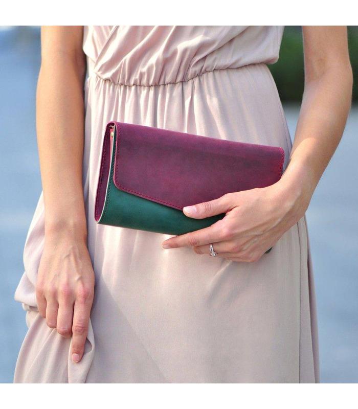 Жіноча сумка "Еліс" (Виноград-Смарагд/Смарагд).