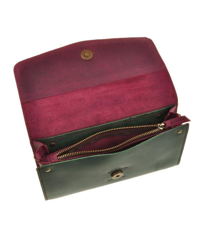 Жіноча сумка "Еліс" (Виноград-Смарагд/Смарагд).