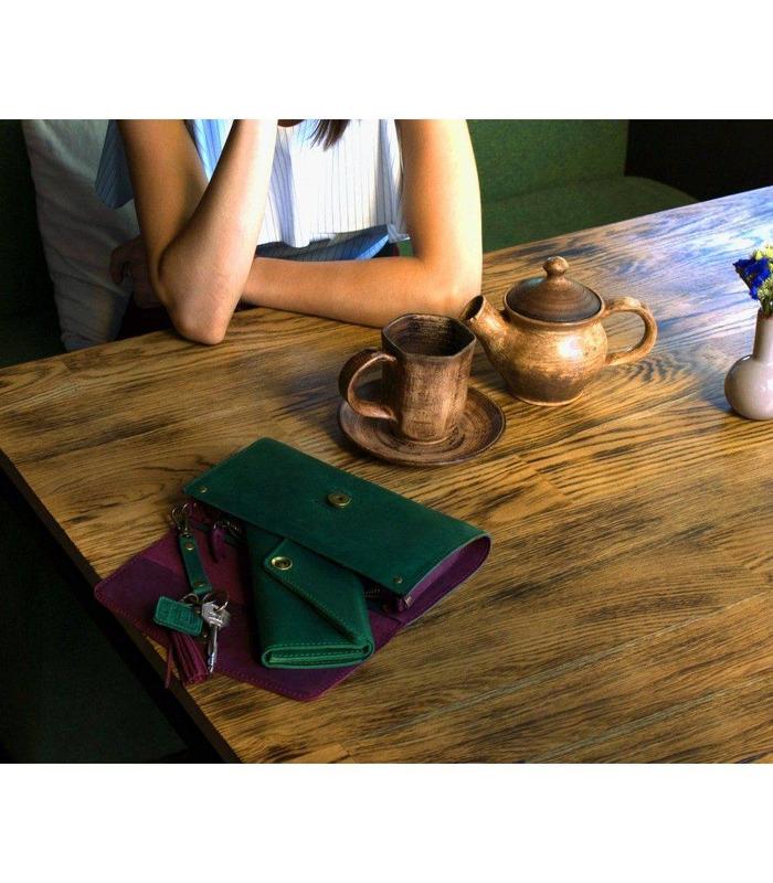 Жіноча сумка "Еліс" (Виноград-Смарагд/Смарагд).