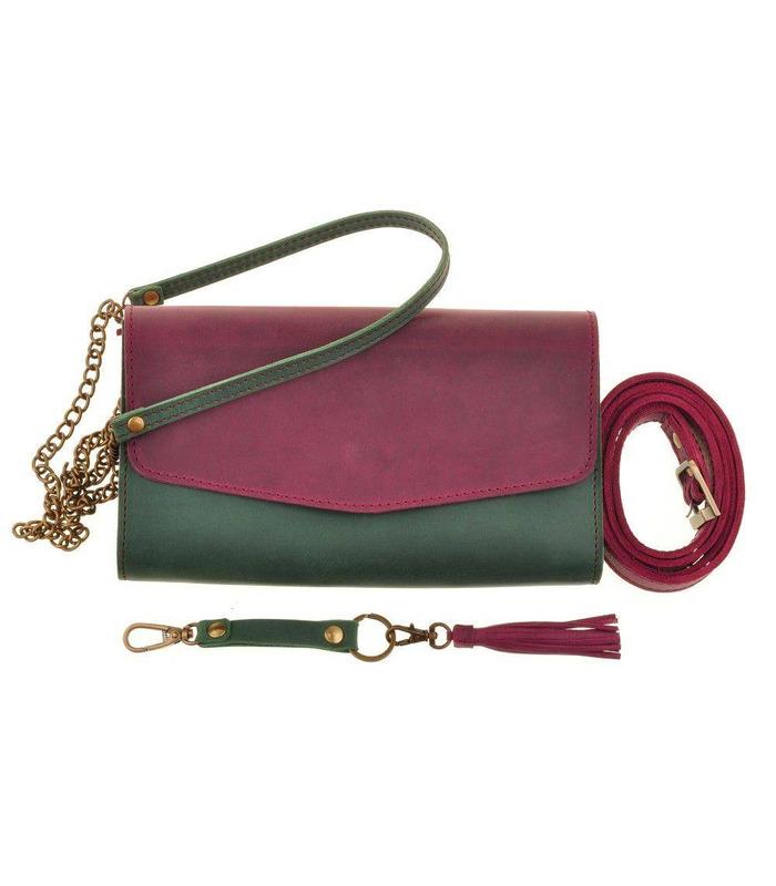 Жіноча сумка "Еліс" (Виноград-Смарагд/Смарагд).