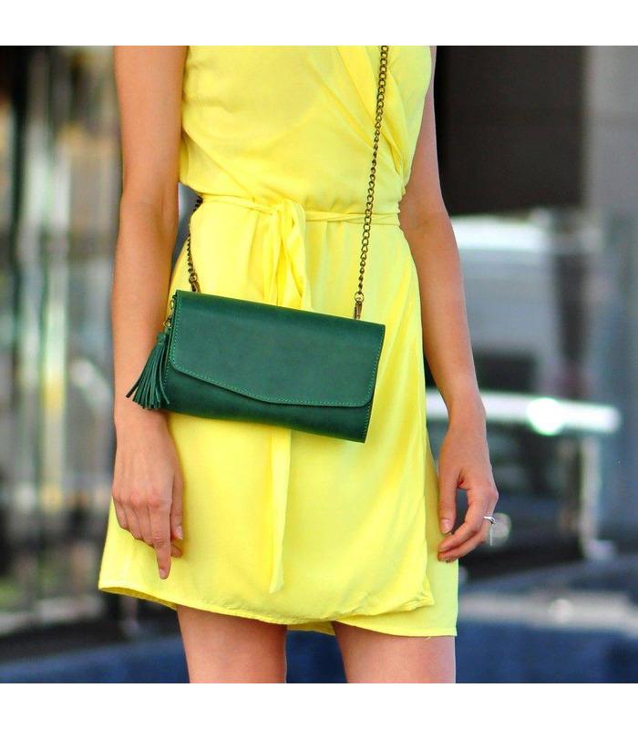 Жіноча сумка "Еліс" (Виноград-Смарагд/Смарагд).