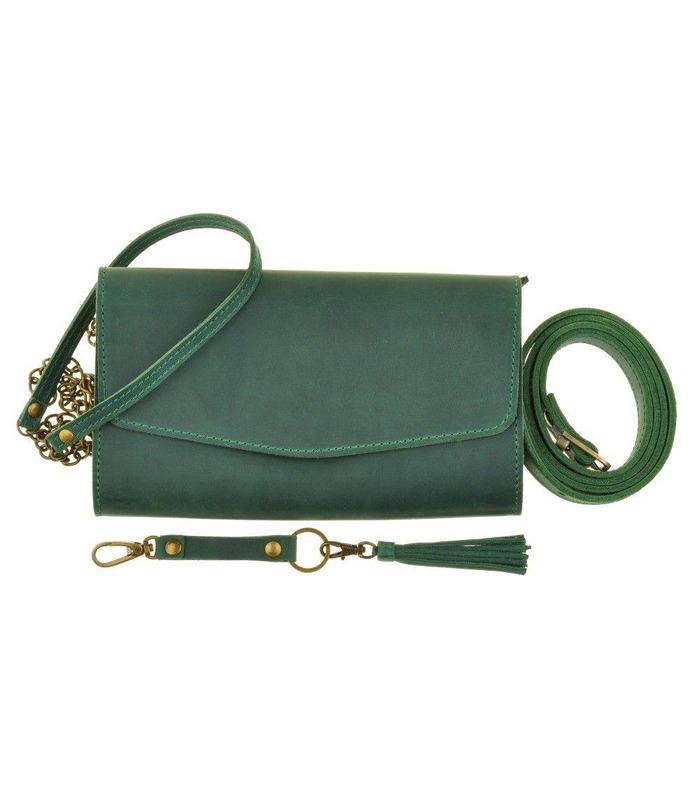 Жіноча сумка "Еліс" (Виноград-Смарагд/Смарагд).